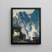 Berghof devant un paysage glaciaire - Oskar Mulley — framed artwork on a wall