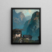 Farm isolated in the middle of the mountains - Oskar Mulley — framed artwork on a wall