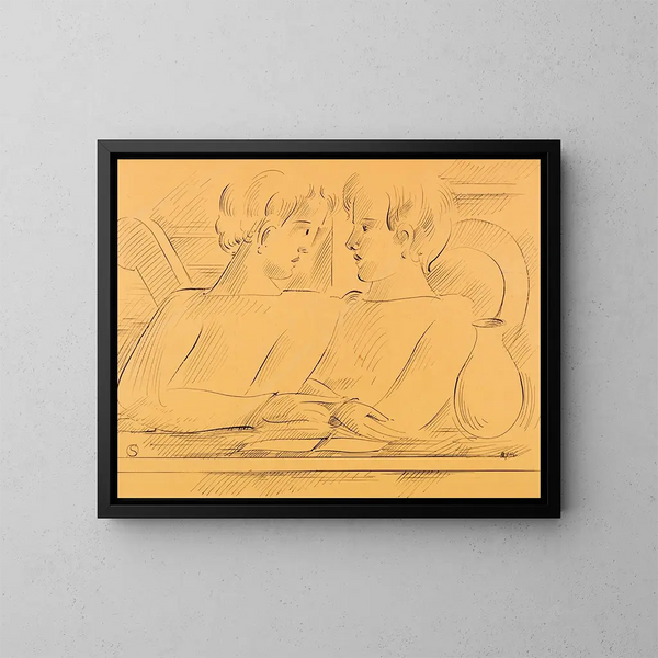 Duo - Oskar Schlemmer — ingelijst kunstwerk aan de muur