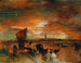 van een scène bij schemering in Venetië - Oswald Achenbach — weergave van het kunstwerk
