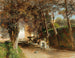 van de middag in het park van Villa Torlonia in Frascati - Oswald Achenbach — weergave van het kunstwerk