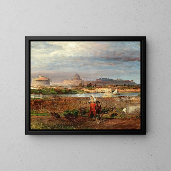 Aan de poorten van Rome - Oswald Achenbach — ingelijst kunstwerk aan de muur
