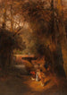 Gardens and fountain of Villa Torlonia in Frascati, Rome - Oswald Achenbach — artwork view