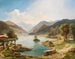 Landschapschilderij van het noordelijke meergebied van Italië - Othmar Brioschi — weergave van het kunstwerk