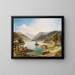 Landschapschilderij van het noordelijke meergebied van Italië - Othmar Brioschi — ingelijst kunstwerk aan de muur