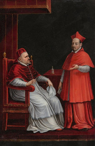 Ottavio Leoni - Pope Paul V seated with his nephew Scipione Borghese.webp