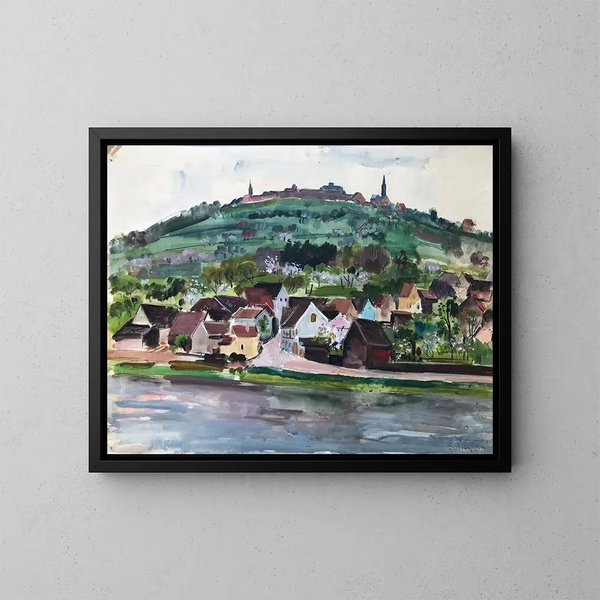 De vesting Dilsberg bij Heidelberg - Otto Geigenberger — ingelijst kunstwerk aan de muur