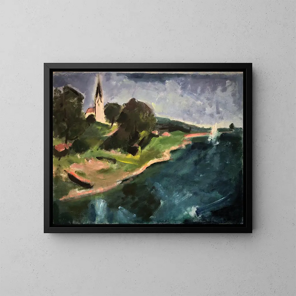 Gollenshausen aan de Chiemsee - Otto Geigenberger — ingelijst kunstwerk aan de muur
