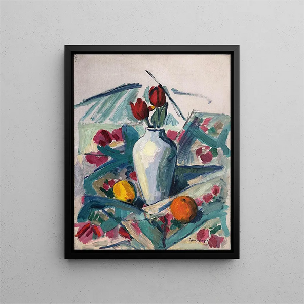 Otto Geigenberger - Tischstillleben mit Tulpen.webp