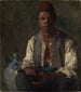 Studie van een portret van een zwarte man - Otto Gräber — weergave van het kunstwerk