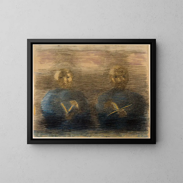 Studie voor een meditatie in de eetkamer rond 1928-30 - Otto Meyer-Amden — ingelijst kunstwerk aan de muur