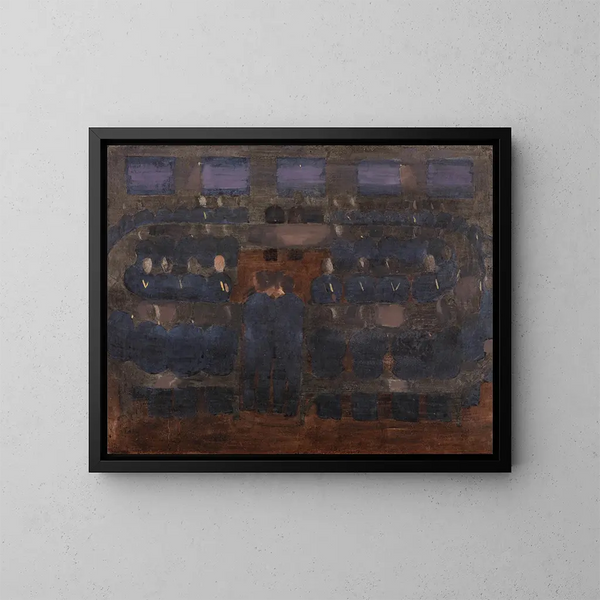 Voorbereiding van de ochtendmeditatie in het weeshuis - Otto Meyer-Amden — ingelijst kunstwerk aan de muur
