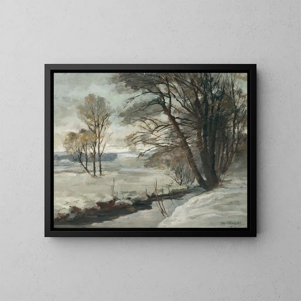 Winterlandschap - Otto Mueller — ingelijst kunstwerk aan de muur