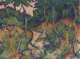Badende in het landschap - Otto Mueller — weergave van het kunstwerk