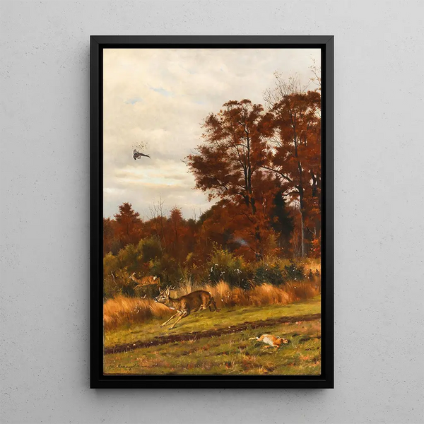 Otto Recknagel - A Hunting Scene at the Edge of the Woods.webp