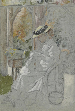 Otto Scholderer - Luise Scholderer auf der Veranda.webp