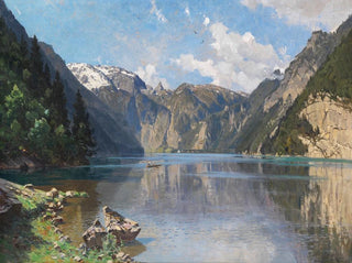 Het Königsee-meer - Otto Strützel — weergave van het kunstwerk