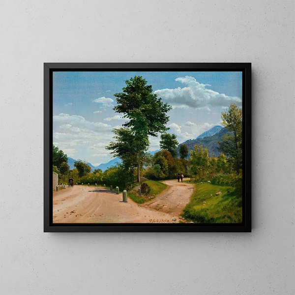 Italiaans landschap - P. C. Skovgaard — ingelijst kunstwerk aan de muur