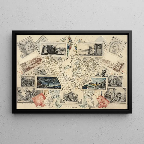 P Verburght - Trompe lil of a map of Italy and of etchings and scores.webp