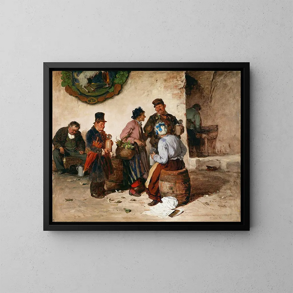 Au Hofbräuhaus de Munich - Pál Böhm — ingelijst kunstwerk aan de muur