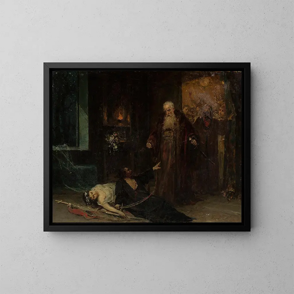 Moordscène - Pantaleon Szyndler — ingelijst kunstwerk aan de muur