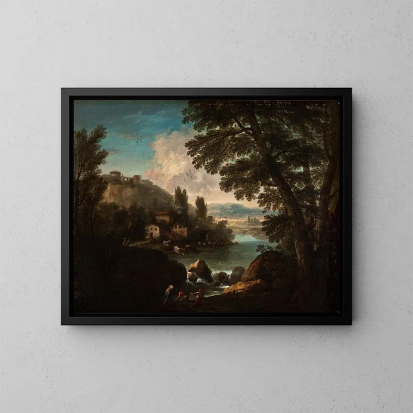 Landschapschilderij - Paolo Anesi — ingelijst kunstwerk aan de muur