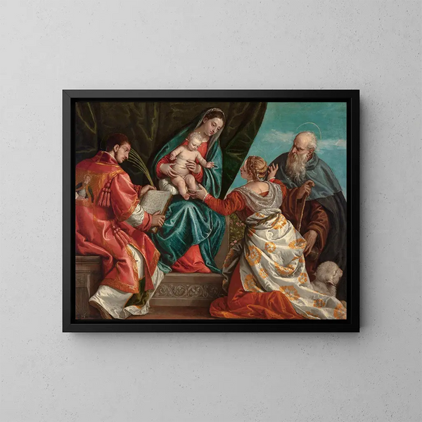 Heilige Conversatie - Paolo Véronèse — ingelijst kunstwerk aan de muur