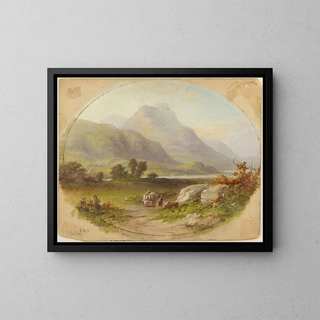 Berglandschap - Patrick Branwell Brontë — ingelijst kunstwerk aan de muur