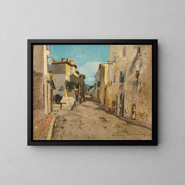 van Rue Lourmarin, Vaucluse - Paul-Camille Guigou — ingelijst kunstwerk aan de muur