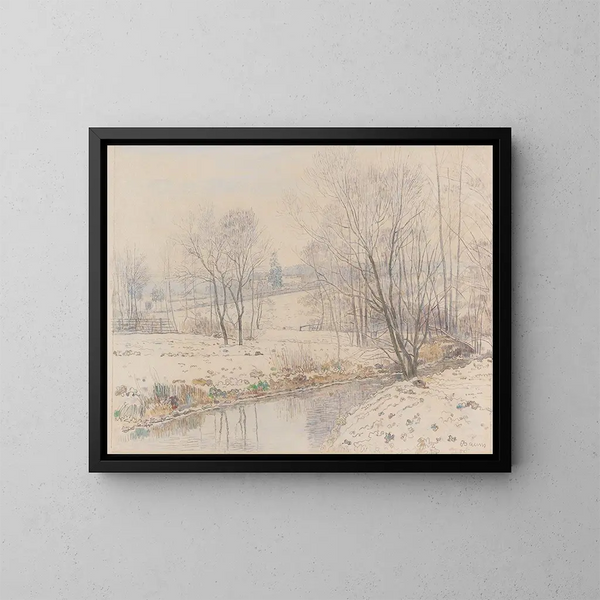 Landschap met rivier in Hessen - Paul Baum — ingelijst kunstwerk aan de muur
