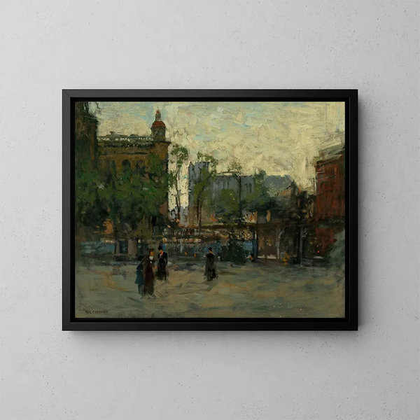 Empire de soirée, park in New York - Paul Cornoyer — ingelijst kunstwerk aan de muur