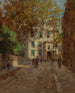Het dorpje in New York - Paul Cornoyer — weergave van het kunstwerk