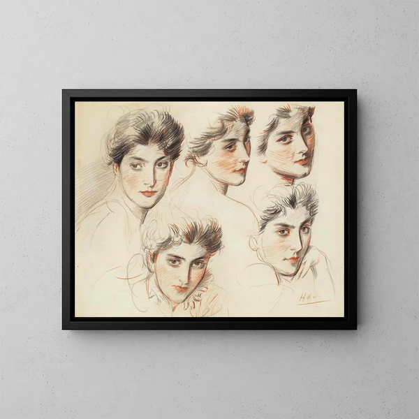 Dame de Grey - Paul César Helleu — ingelijst kunstwerk aan de muur