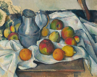 Waterkoker en fruit - Paul Cézanne — weergave van het kunstwerk