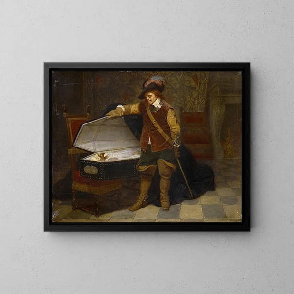 Cromwell en Karel I - Paul Delaroche — ingelijst kunstwerk aan de muur