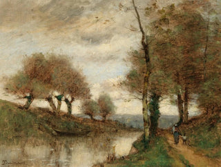 Chemin du retour au bord de la rivière - Paul Désiré Trouillebert — weergave van het kunstwerk