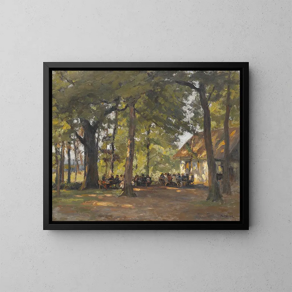 Een herberg in het bos - Paul Eduard Crodel — ingelijst kunstwerk aan de muur