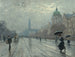 Een straat scène in Kopenhagen - Paul Fischer — weergave van het kunstwerk