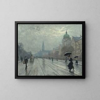 Paul Fischer - A street scene Copenhagen.webp