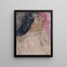 Een Tahitiaanse vrouw met een bloem in haar haar - Paul Gauguin — ingelijst kunstwerk aan de muur