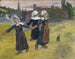 Meisjes uit Bretagne dansend in Pont-Aven - Paul Gauguin — weergave van het kunstwerk