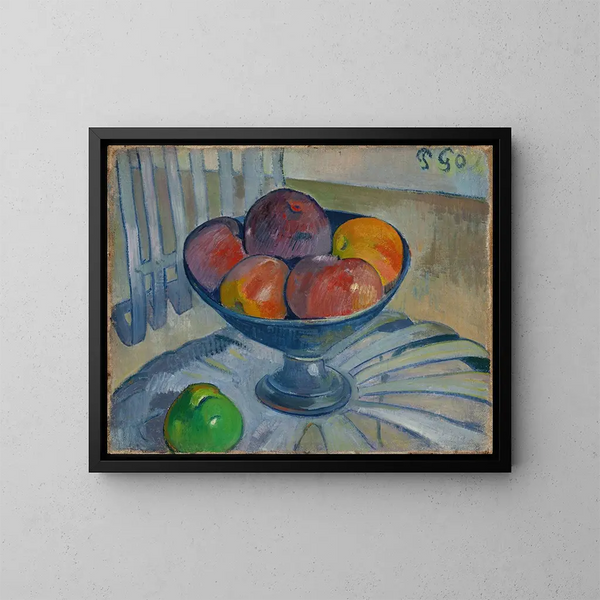 van een fruitbord op een tuinstoel - Paul Gauguin — ingelijst kunstwerk aan de muur