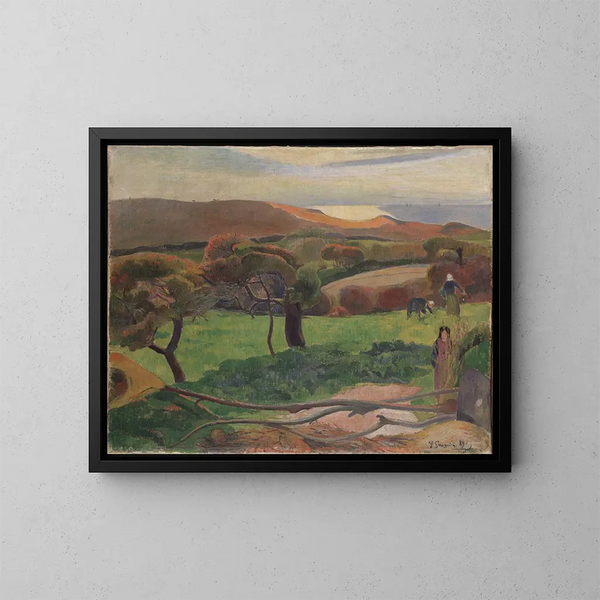 Landschap van Bretagne - Paul Gauguin — ingelijst kunstwerk aan de muur