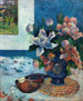 Natuurstudie met pioenrozen uit China en mandoline - Paul Gauguin — weergave van het kunstwerk