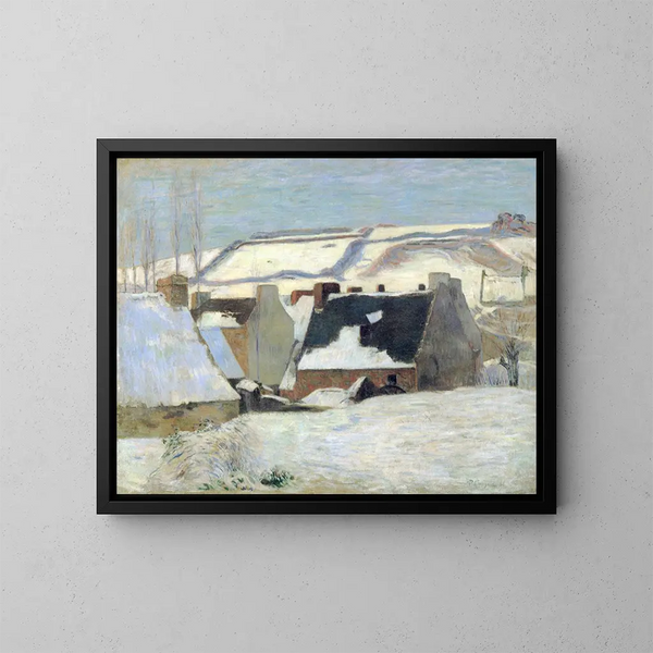 Pont-Aven onder de sneeuw of Sneeuweffect - Paul Gauguin — ingelijst kunstwerk aan de muur