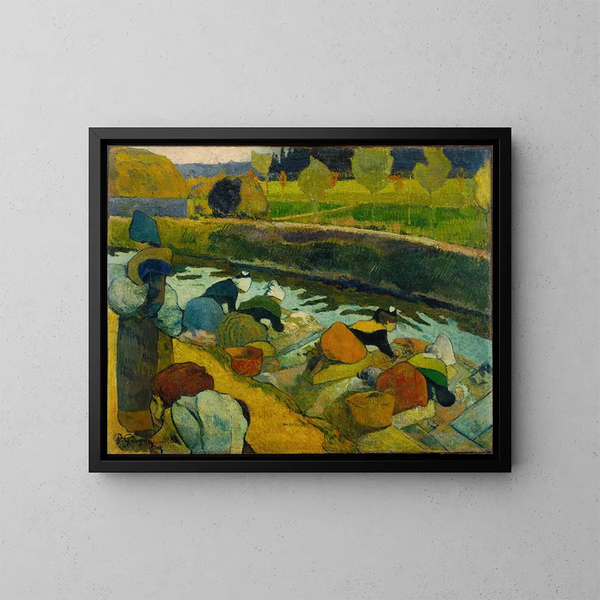 De wasvrouwen - Paul Gauguin — ingelijst kunstwerk aan de muur