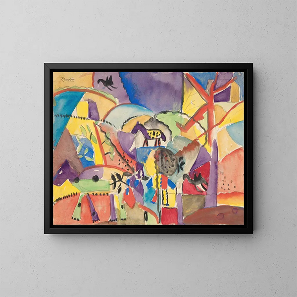 Samenstelling met paarden - Paul Gauguin — ingelijst kunstwerk aan de muur