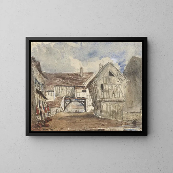 Vue van Honfleur - Paul Huet — ingelijst kunstwerk aan de muur