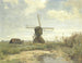 Zonnige dag met een molen aan een kanaal - Paul Joseph Constantin Gabriël — weergave van het kunstwerk