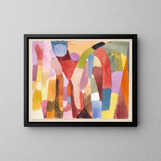 van het Beweging van de gewelfde kamers - Paul Klee — ingelijst kunstwerk aan de muur